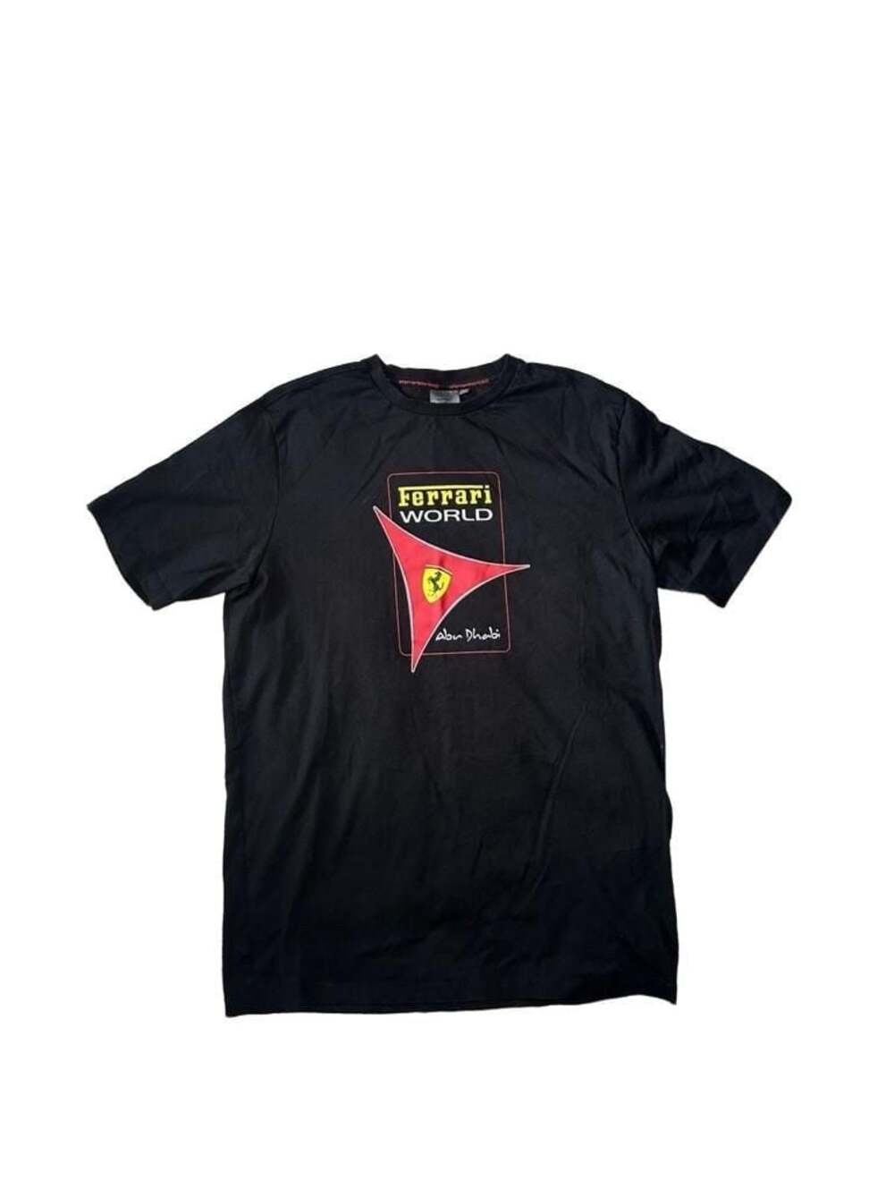 Ferrari World Abu Dhabi Official Black Cotton Graphic T-Shirt Size M